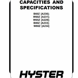 Hyster Forklift Class 3 Electric Motor Hand Trucks A233 B80Z Service Manuals 1