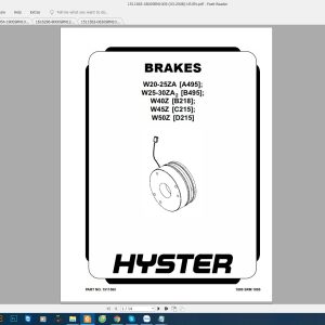 Hyster Forklift Class 3 Electric Motor Hand Trucks D215 W50Z Service Manuals 1