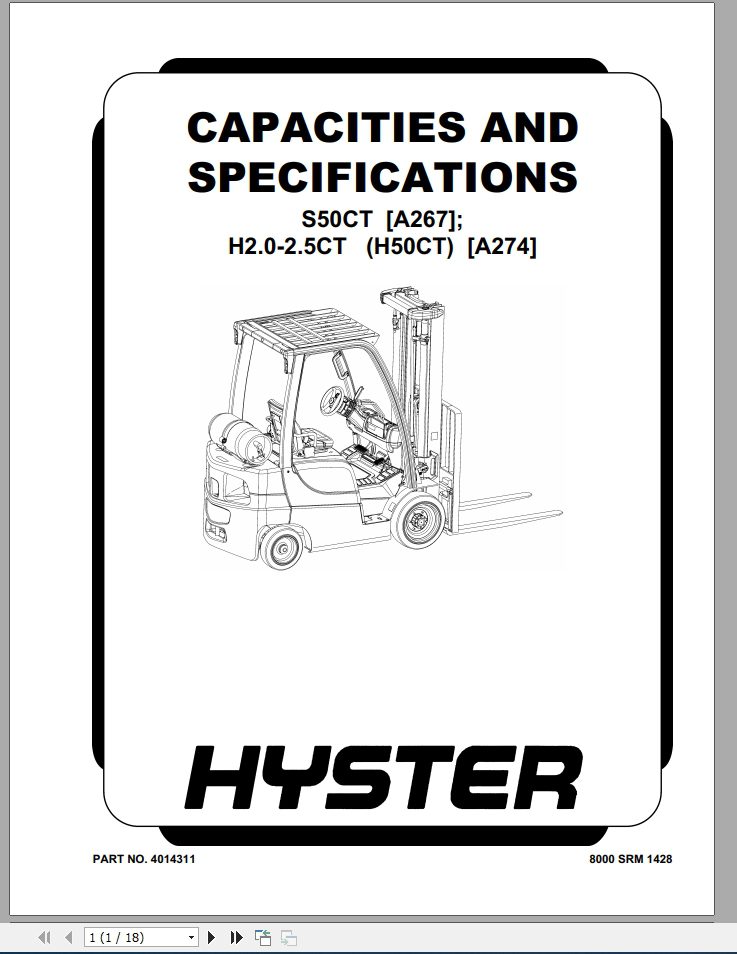 Hyster Forklift Class 5 Internal Combustion Engine Trucks A238 H360 36HD H360 48HD Service Manu 4