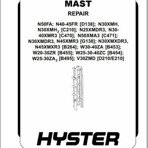 Hyster Forklift MAST Electric Motor Narrow Aisle Trucks D138 N4045FR N50FA Service Manuals 1
