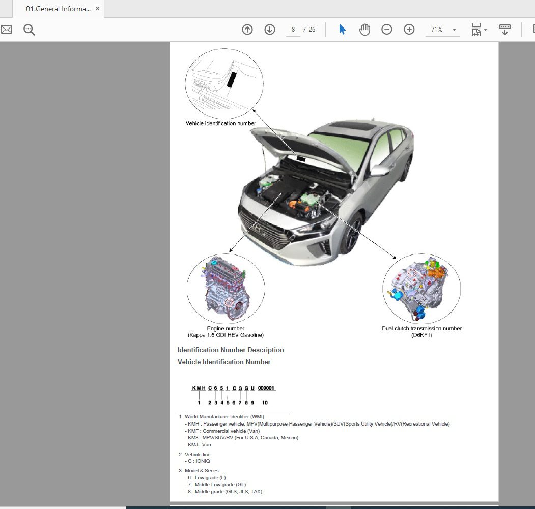 Hyundai Ioniq Hybrid 2017 Service Repair Manual 1