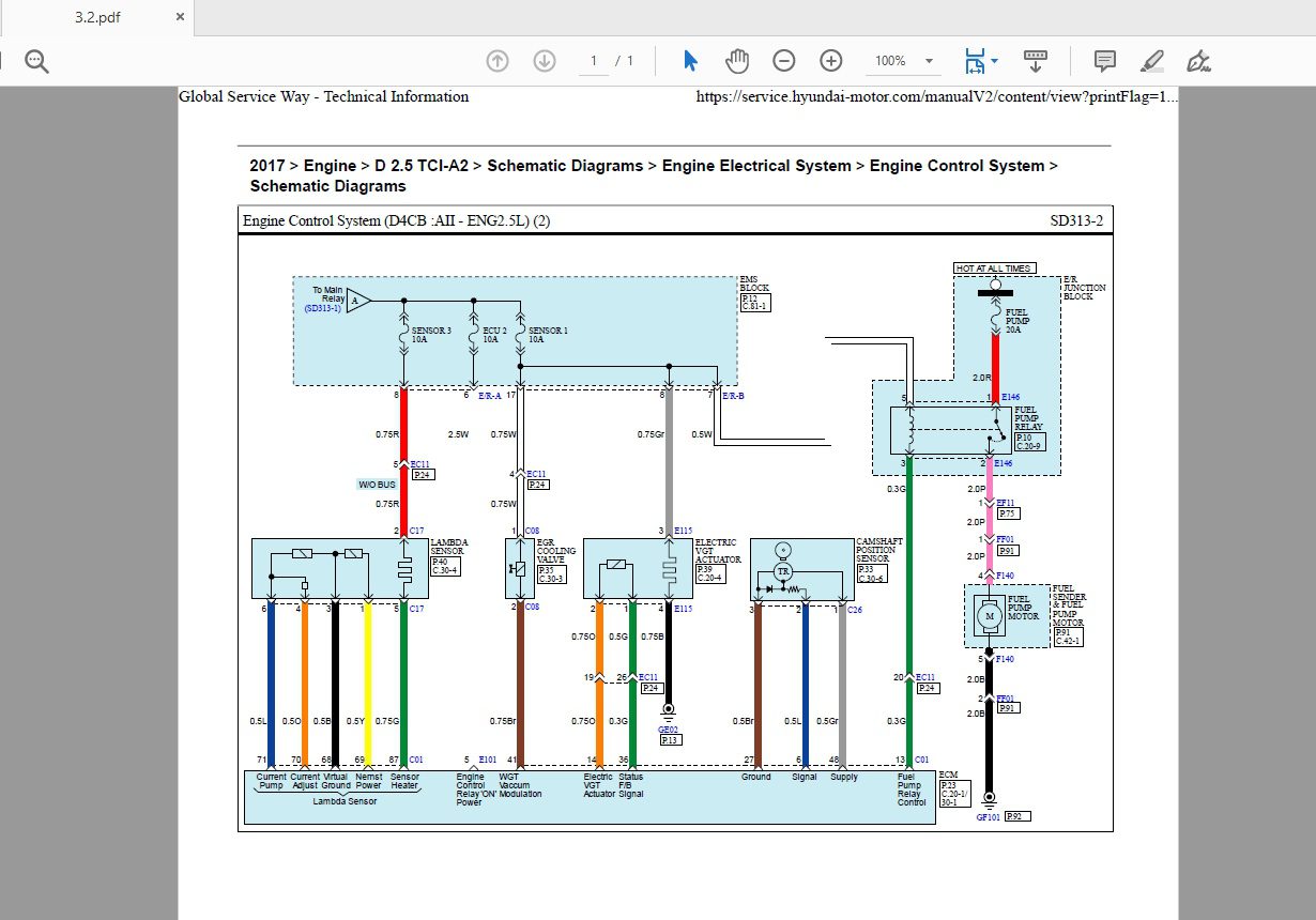 Hyundai Solati D 25 TCLA2 2017 Schematic Diagram 3