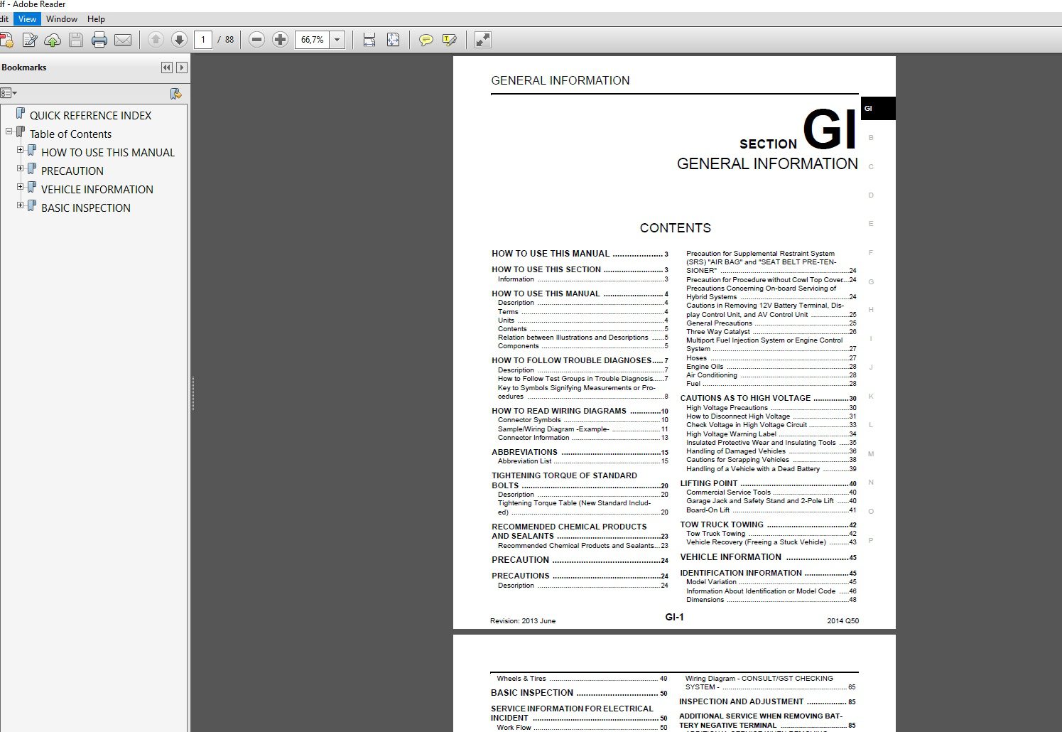 Infiniti Q50 Hybrid 2014 Service Manual 2