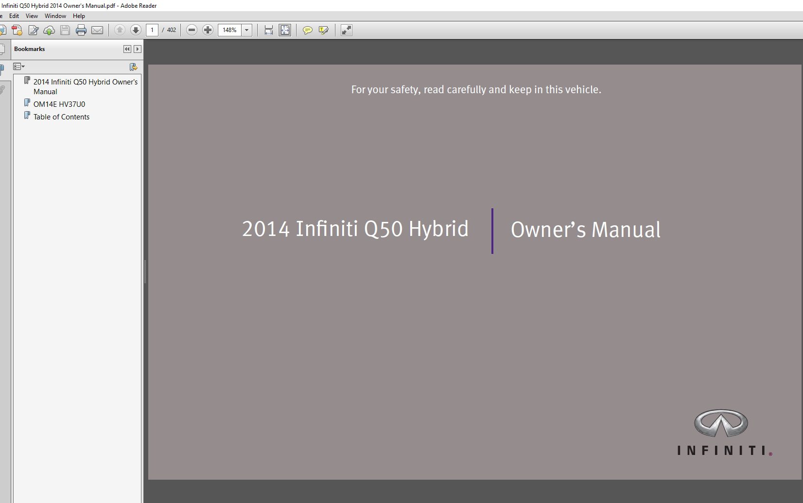 Infiniti Q50 Hybrid 2014 Service Manual 5 1