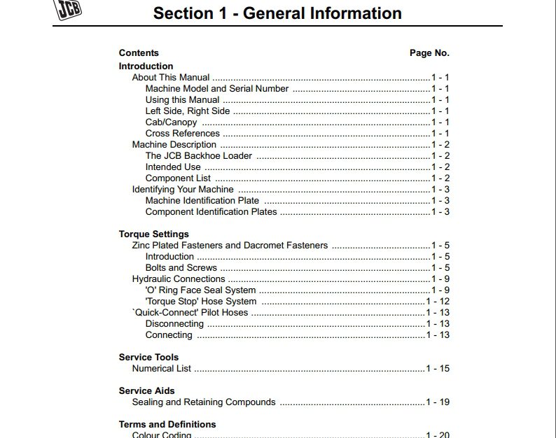 JCB Backhoe Loader 2DX BSIII India Service Manual 2
