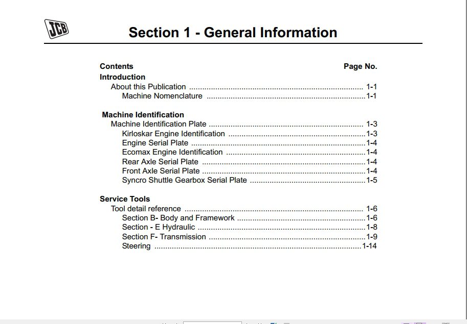 JCB Backhoe Loader 3DX Service Manual 2