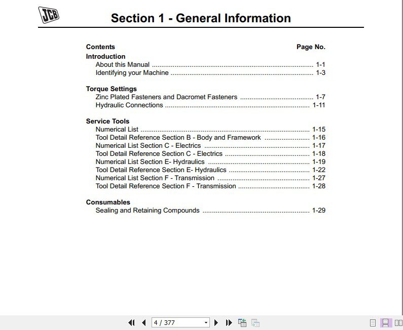 JCB Backhoe Loader JCB Mini CX Service Manual 2
