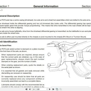Jcb Drivetrain Pd70 Series Axles Service Manual 2