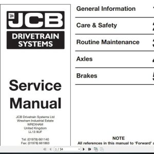 JCB Drivetrain PD90 Axles Service Manual 1