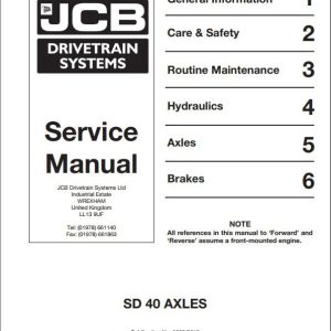 JCB Drivetrain SD 40 Axles Service Manual 1