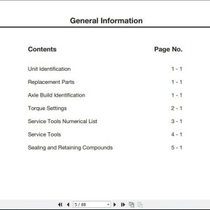 Jcb Drivetrain Sd 55 3 Piece Axles Service Manual 2 1