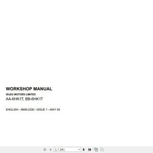JCB Engines Isuzu AA 6HK1T BB 6HK1T Workshop Manual 1