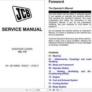 JCB Engines Kohler 155 175 T4 Sevice Manual 1