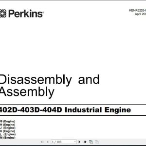 JCB Engines Perkins 400 Series 402D 403D 404D Spare Parts Manual 1