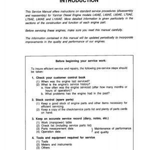 JCB Engines Yanmar L A  Series Diesel Sevice Manual 1