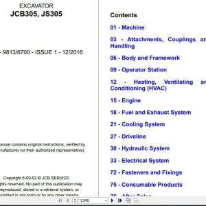 Jcb Excavator Jc8305 Js305 Sevices Manual 2