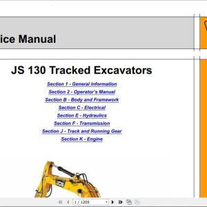JCB Excavator JS130 Tier 3 Sevice Manual 1qGj6L