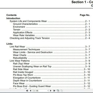 Jcb Excavator Js Machine Track Wear Guide Sevices Manual 2