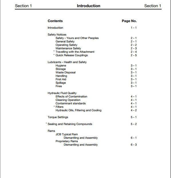 JCB General Attachments Service Manual 2