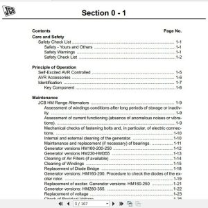JCB Generator Self Regulating Alternator Sevice Manual 2