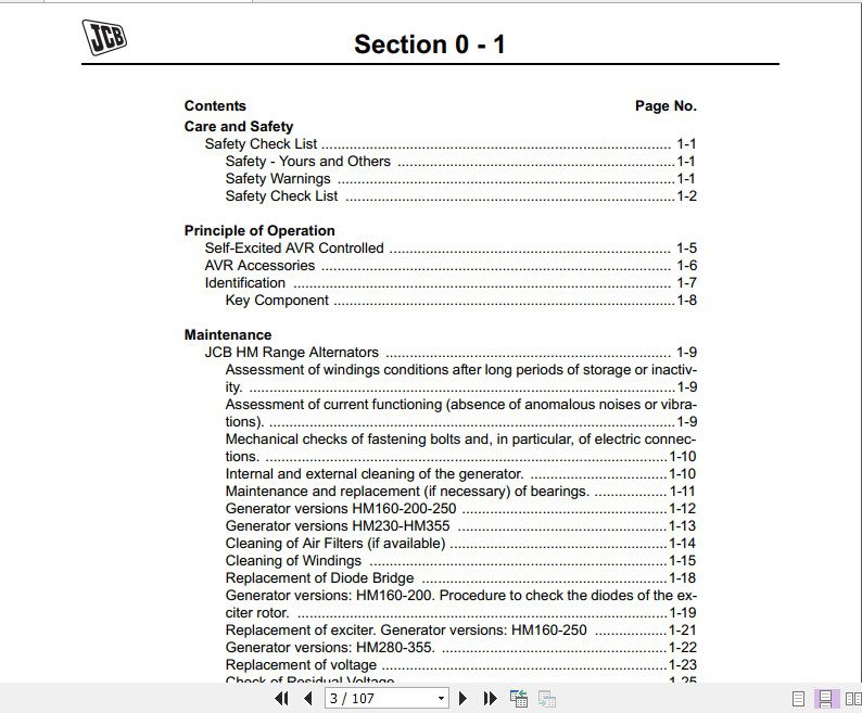JCB Generator Self Regulating Alternator Sevice Manual 2