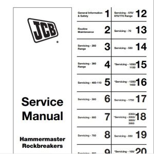 JCB Hammermaster Rockbreakers Attachments Service Manual 1