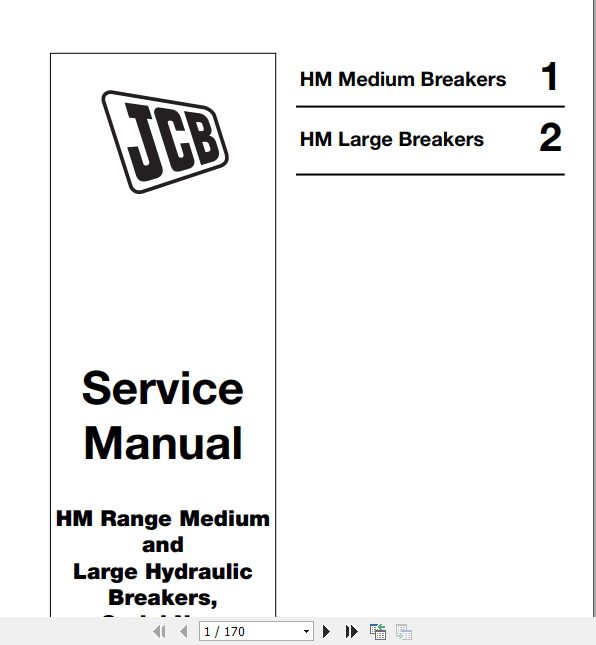 JCB Hydraulic Breakers Professional Range Attachments Service Manual 1