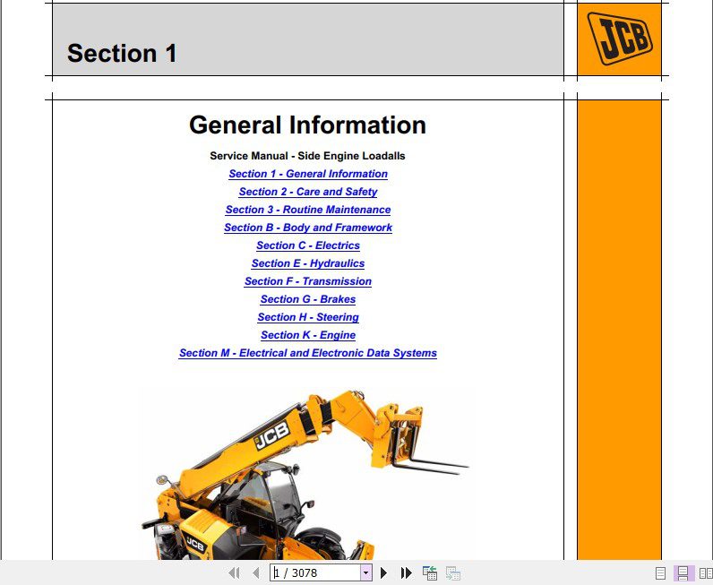 JCB Liftall Loadall 526 56550 80 Service Manual 1