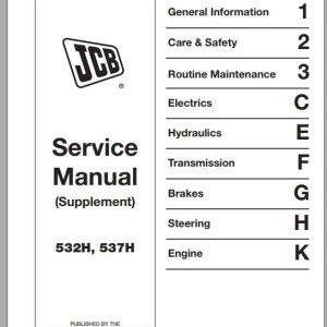 JCB Liftall Loadall Supplement 532 120H 537 135H Service Manual 1