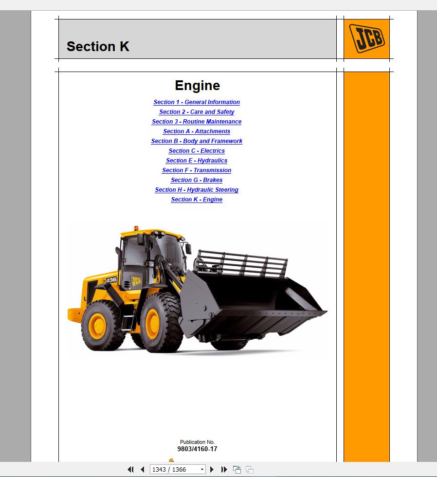 JCB Wheeled Loading Shovel 426435436446 Service Manual4