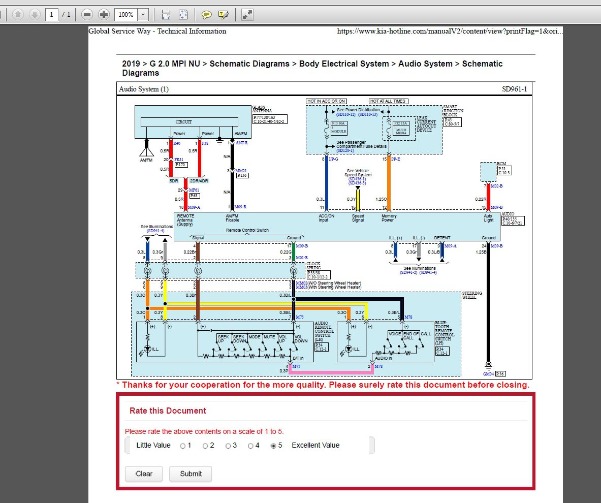 KIA Cerato 2019 G 20 MPI NU Schematic Diagrams