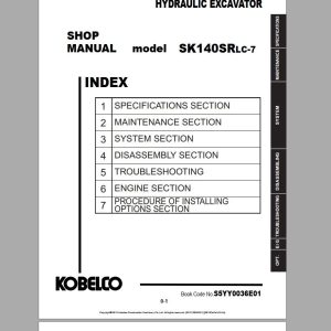 KOBELCO SK140SRLC 7 July 2019 Shop Manual 1