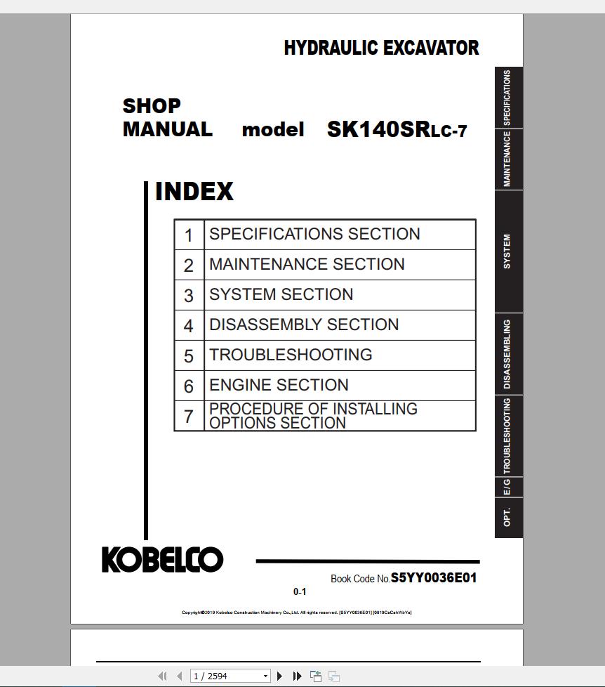 KOBELCO SK140SRLC 7 July 2019 Shop Manual1