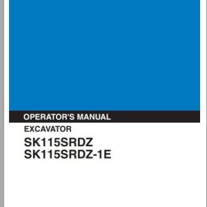 Kobelco Excavator SK115SRDZ SK115SRDZ 1E Operators Manual 1