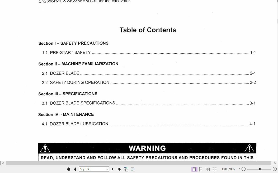 Kobelco Excavator SK235SR 1E SK235SRNLC 1E Operators Manual 2 1
