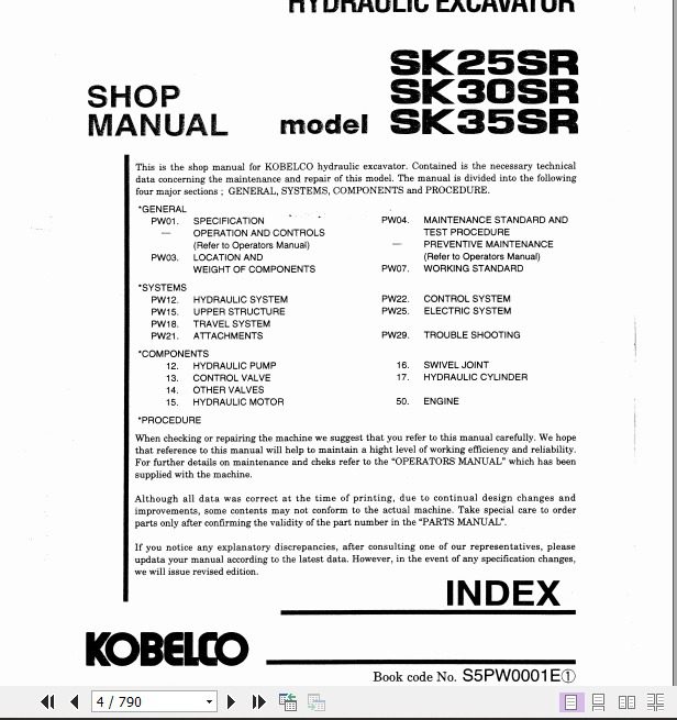 Kobelco Excavator SK25SR SK30SR SK35SR Service Manual 2