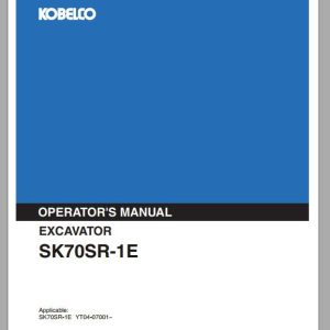 Kobelco Excavator SK70SR 1E Operators Manual 1