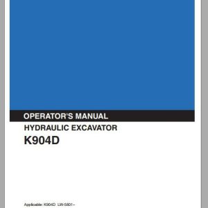 Kobelco Hydraulic Excavator K904D Operators Manual 1