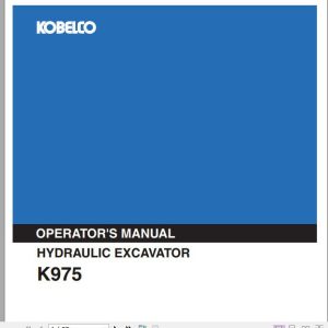 Kobelco Hydraulic Excavator K975 Operators Manual 1