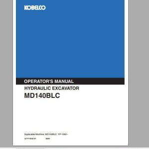 Kobelco Hydraulic Excavator MD140BLC Operators Manual 1