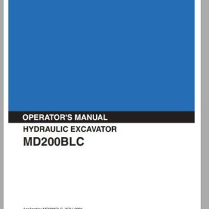 Kobelco Hydraulic Excavator MD200BLC Operators Manual 1