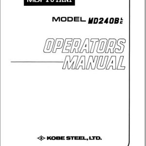 Kobelco Hydraulic Excavator MD240B Operators Manual 1
