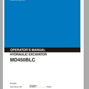 Kobelco Hydraulic Excavator MD450BLC Operators Manual 1