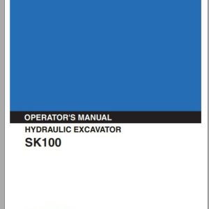 Kobelco Hydraulic Excavator SK100 Operators Manual 1