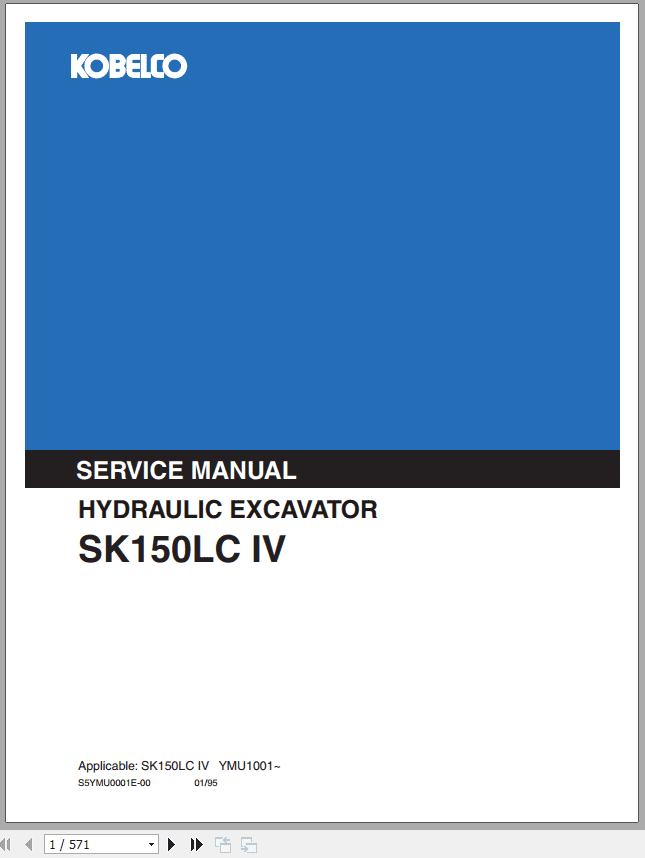 Kobelco Hydraulic Excavator SK150LC IV Service Manual 1