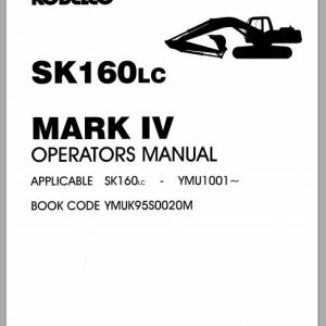 Kobelco Hydraulic Excavator SK160LC Operators Manual 1