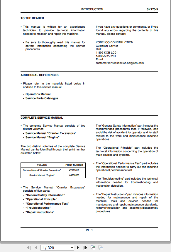 Kobelco Hydraulic Excavator SK170 9 IV Service Manual 1