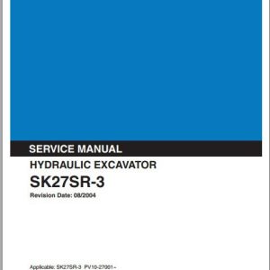 Kobelco Hydraulic Excavator SK27SR 3 Service Manual 1