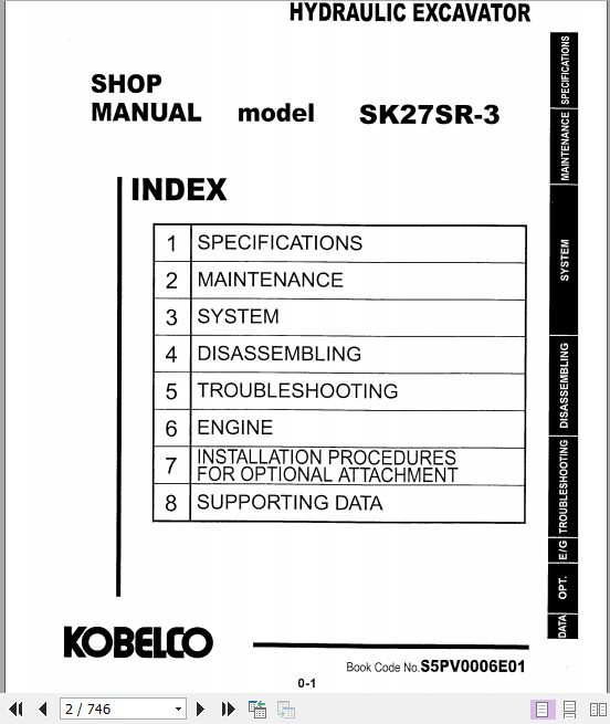 Kobelco Hydraulic Excavator SK27SR 3 Service Manual 2