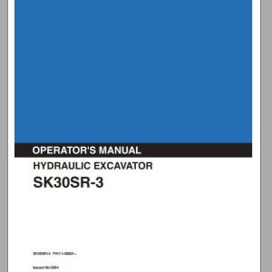 Kobelco Hydraulic Excavator SK30SR 3 Operators Manual 1